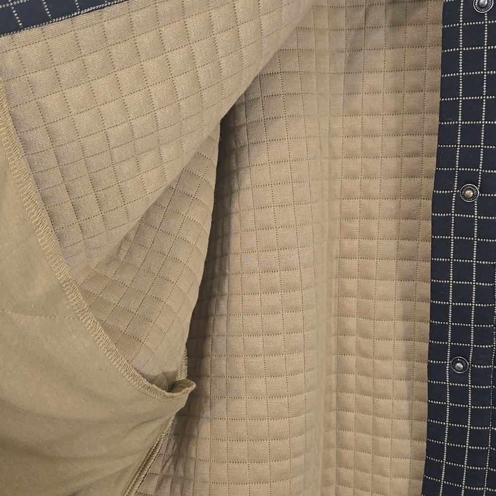 Ruby Rd. Black/Tan Checkered Windowpane Design Snap Button Closure Jacket, XL - Picture 4 of 5
